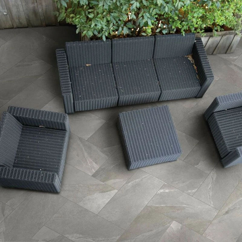 Global Stone Focus Porcelain Paving Slabs Single Size Pack 400 X 800 X 20mm - Pack Of 54 - Clay - FCPE4080