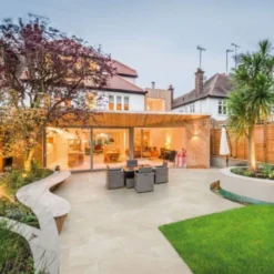 Global Stone Focus Porcelain Paving Slabs Single Size Pack 400 X 800 X 20mm - Pack Of 54 - Crema - FRPE4080