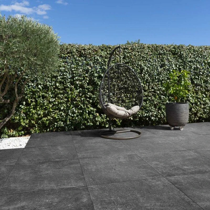 Global Stone Grande Porcelain Paving Slab Single Size Pack 1000 X 1000 X 20mm - Pack Of 1 - Cinder - CIPE1010S