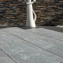 Global Stone Mixed Size Series Porcelain Paving Slab Single Size Pack 600 X 1200 X 20mm - Pack Of 1 - Liquorice - LIPE6012S