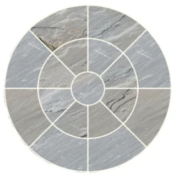 Global Stone Premium Sandstone Circle Triple Ring Project Pack - Pack Of 37 - Castle Grey - CGSC2800