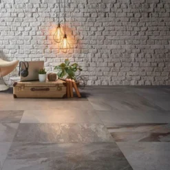 Global Stone Six Series Porcelain Paving Slabs Single Size Pack 600 X 600 X 20mm - Pack Of 1 - Ardesia Silver - ASPE6060S