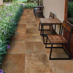 Global Stone Six Series Porcelain Paving Slabs Single Size Pack 600 X 600 X 20mm - Pack Of 1 - Terracotta - TEPE6060S