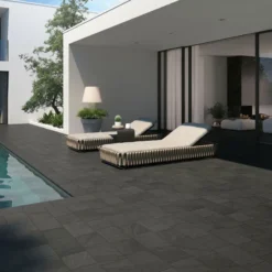 Global Stone Small Size Series Porcelain Paving Slabs Single Size Pack 200 X 300 X 20mm - Pack Of 4 - Aran Black - ABPE2030