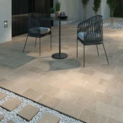 Global Stone Small Size Series Porcelain Paving Slabs Single Size Pack 200 X 300 X 20mm - Pack Of 4 - Texture Beige - TBPE2030