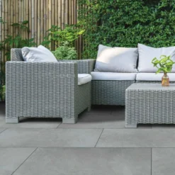 Global Stone Station Porcelain Paving Slabs Single Size Pack 600 X 1200 X 20mm - Pack Of 24 - Iron - SIPE6012