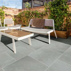 Global Stone Station Porcelain Paving Slabs Single Size Pack 600 X 600 X 20mm - Pack Of 68 - Iron - SIPE6060
