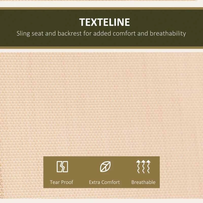 Outsunny 2-Seater Garden Swing Chair With Table - Beige - 84A-141BG - Image 5