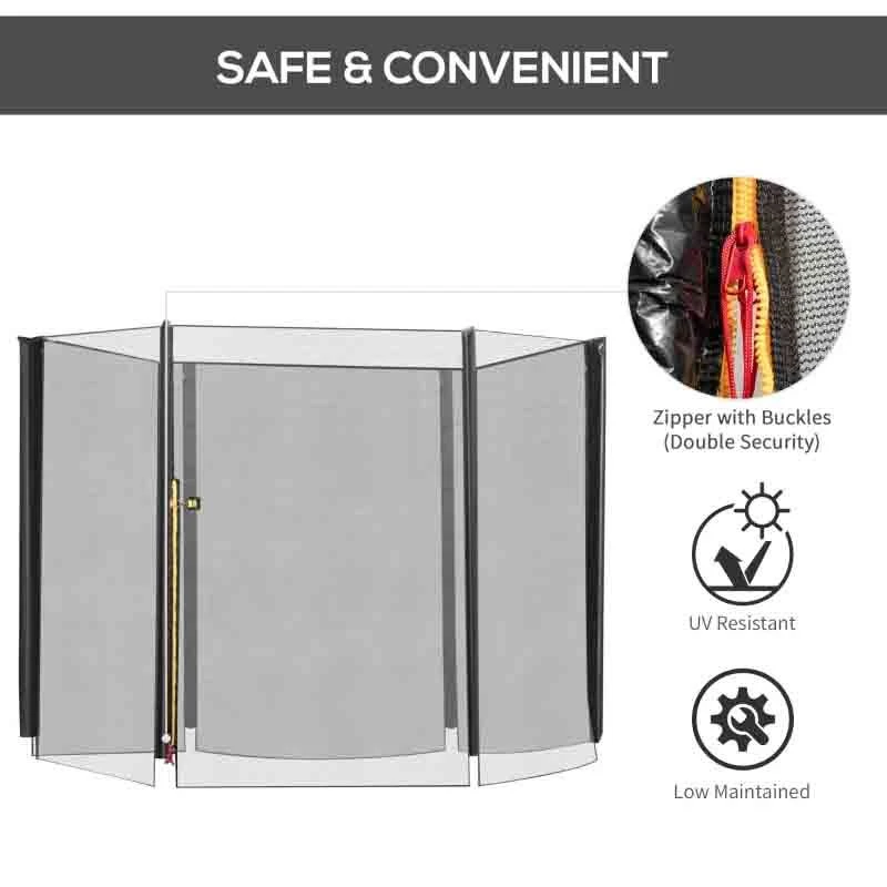 HOMCOM Trampoline Replacement 8ft Net - Black - 120307-003 - Image 9