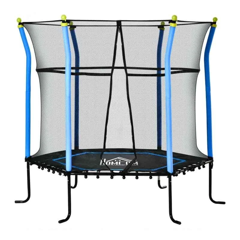 HOMCOM 5.2ft Kids Trampoline With Enclosure Net For 3 - 10 Years - Blue - 342-007V01BU - Image 5