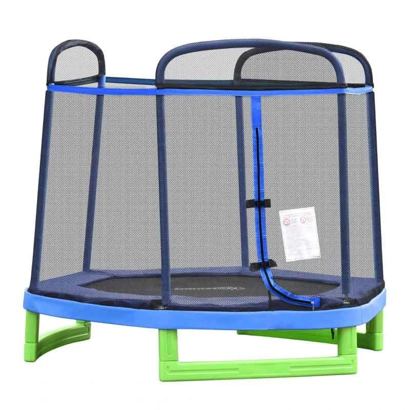 HOMCOM 6.2ft Kids Trampoline With Enclosure Net For 3-12 Years - Blue - 342-031BU - Image 3
