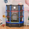 HOMCOM 5.2ft Kids Trampoline With Enclosure Net For 3-6 Years - Multi-Colour - 342-032MX
