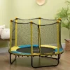 HOMCOM 4.6ft Kids Trampoline With Enclosure Net For 1-10 Years - Yellow - 342-066V00YL