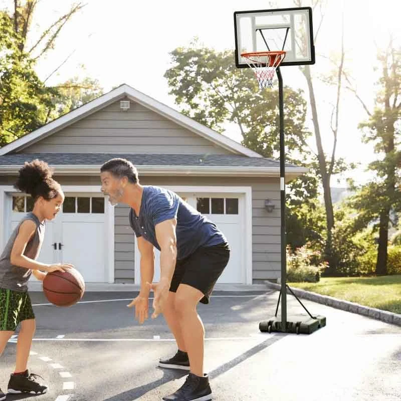 HOMCOM Portable Basketball Hoop With Backboard - Black - A61-013 - Image 2