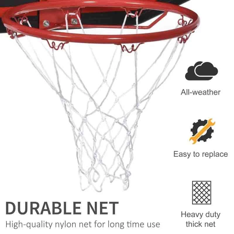 HOMCOM Basketball Hoop Backboard With Net - Black/Red - A61-019 - Image 8