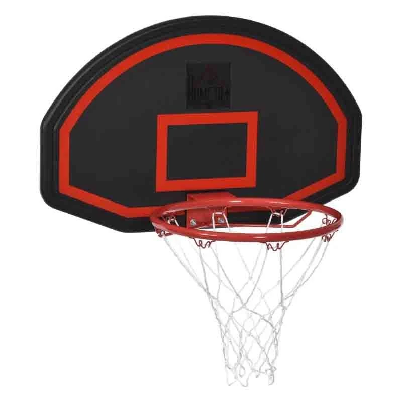 HOMCOM Basketball Hoop Backboard With Net - Black/Red - A61-019 - Image 4