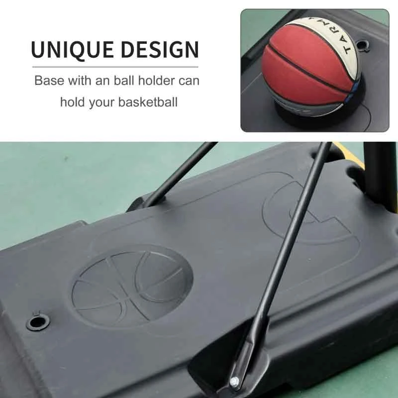 HOMCOM Portable Basketball Hoop With Backboard - Black - A61-024 - Image 9