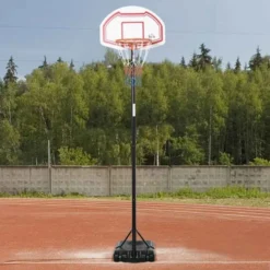HOMCOM Portable Basketball Hoop With Backboard - Black/Red/White - A61-027RD