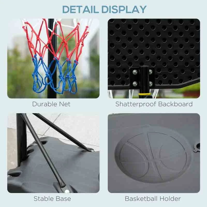 HOMCOM Portable Basketball Hoop With Backboard - Black - A61-028RD - Image 7