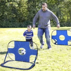 HOMCOM 2 In 1 Football Goal - Blue - A62-014