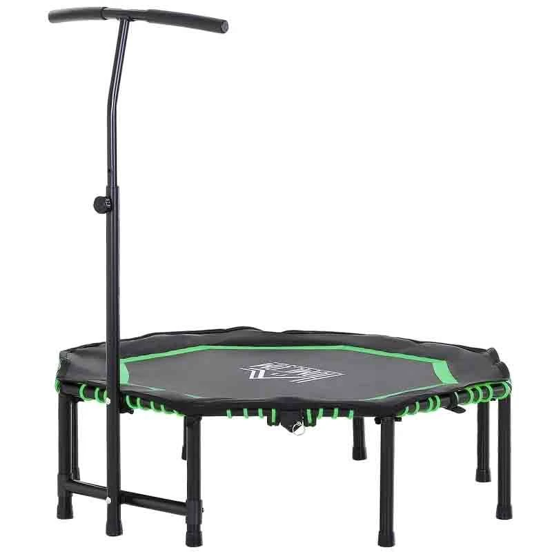 HOMCOM Mini Trampoline With Height Adjustable Handle - Green/Black - A71-007GN - Image 5