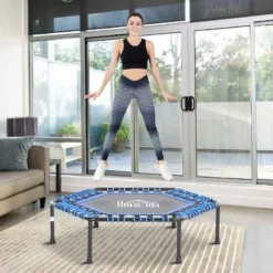 HOMCOM Mini Hexagon Trampoline - Blue/Black - A71-009BU