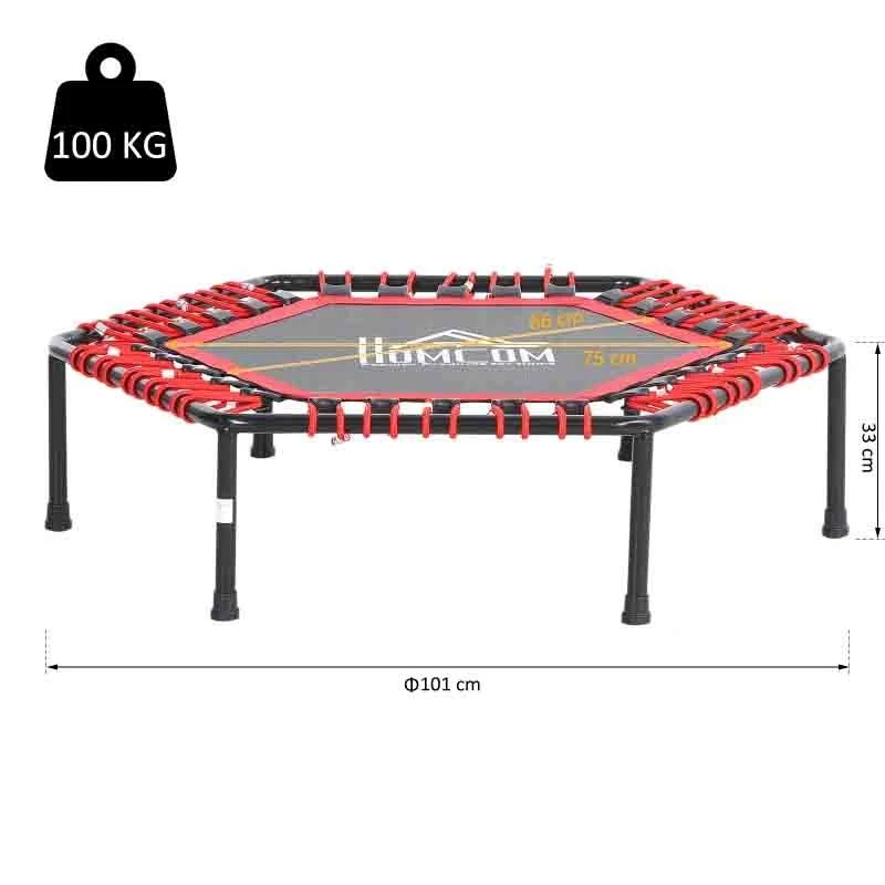 HOMCOM Mini Hexagon Trampoline - Red/Black - A71-009RD - Image 4