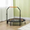 HOMCOM Mini Trampoline With Height Adjustable Handle - Orange/Black - A71-034V00BK