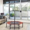 HOMCOM Mini Trampoline With Height Adjustable Handle - Black/Orange - A93-037