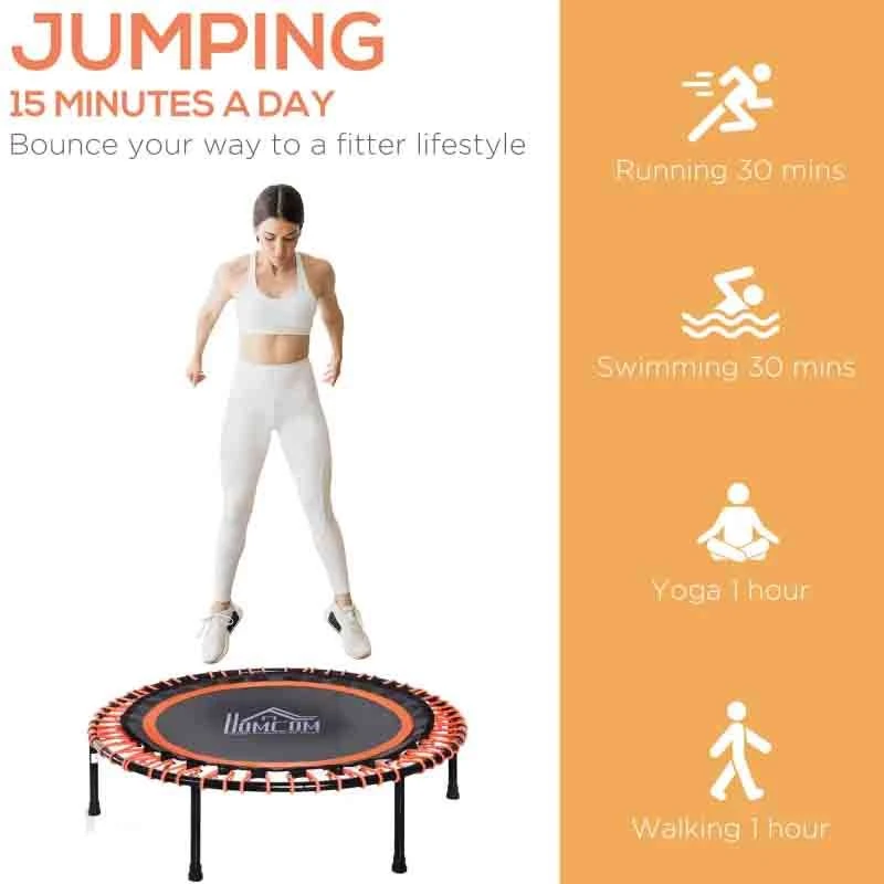 HOMCOM Mini Fitness Trampoline - Black/Orange - A93-038 - Image 10