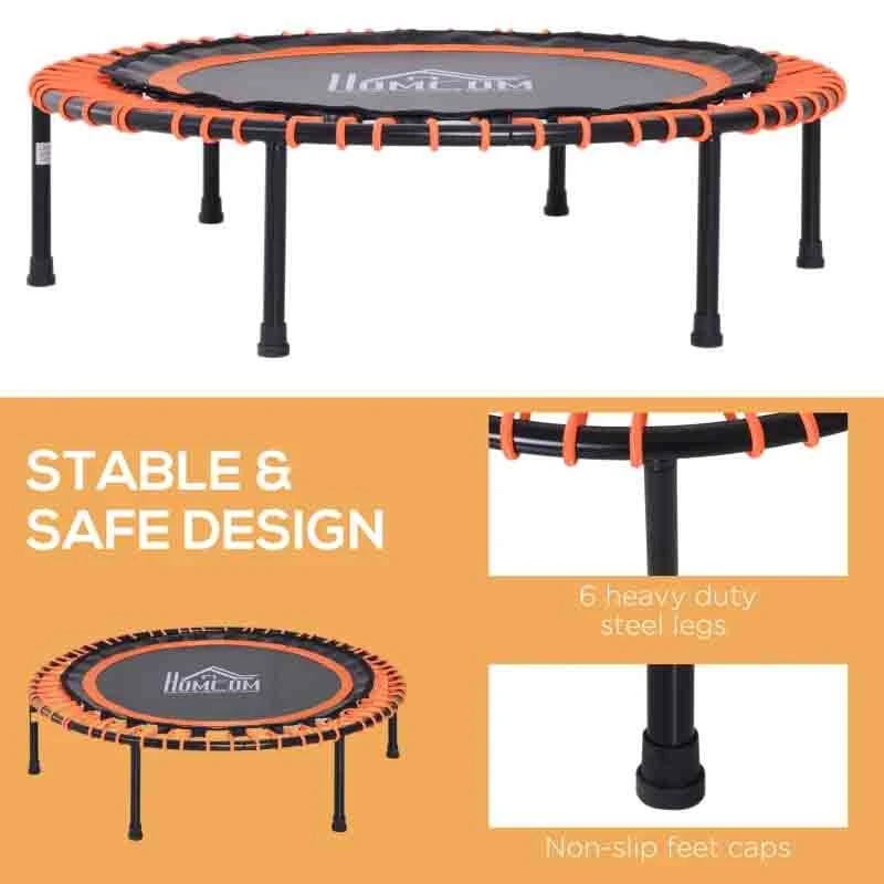 HOMCOM Mini Fitness Trampoline - Black/Orange - A93-038 - Image 8