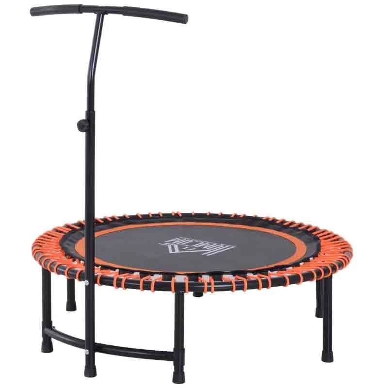 HOMCOM Mini Trampoline With Height Adjustable Handle - Black/Orange - A93-039 - Image 3