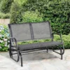 Outsunny 2-Person Outdoor Glider Bench - Grey - 84A-076GY