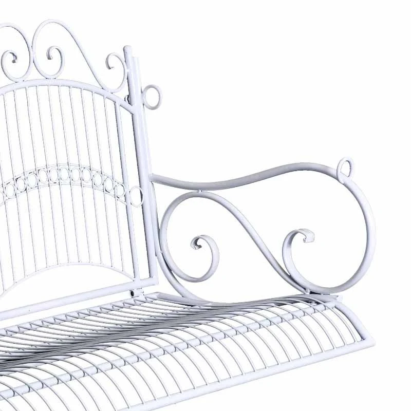 Outsunny 2-Seater Metal Porch Swing Chair- White - 84A-071 - Image 4