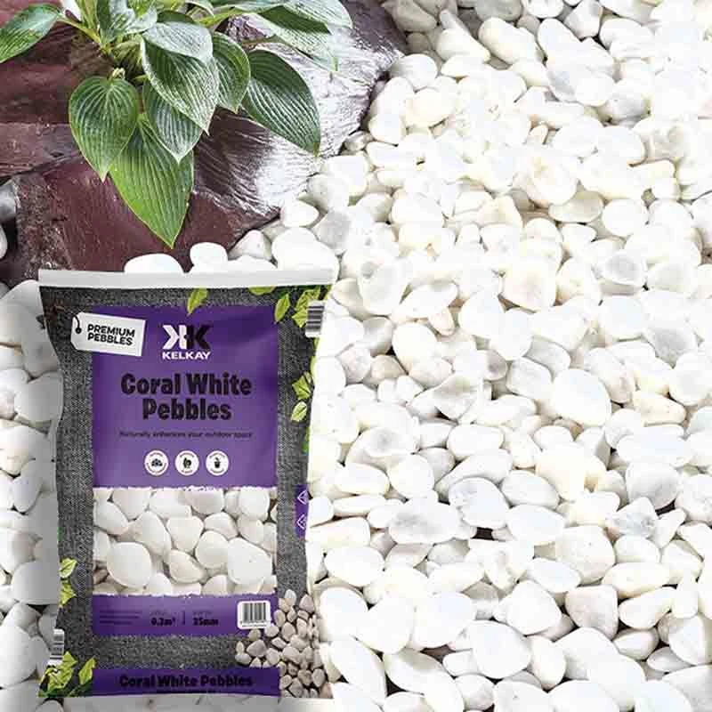 Kelkay Coral White Garden Pebbles 20-40mm - Bulk Bag - 7043
