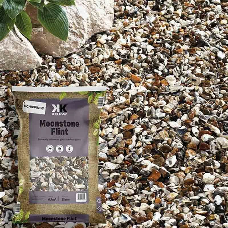 Kelkay Moonstone Flint Garden Chippings 15-22mm - Bulk Bag - 7062