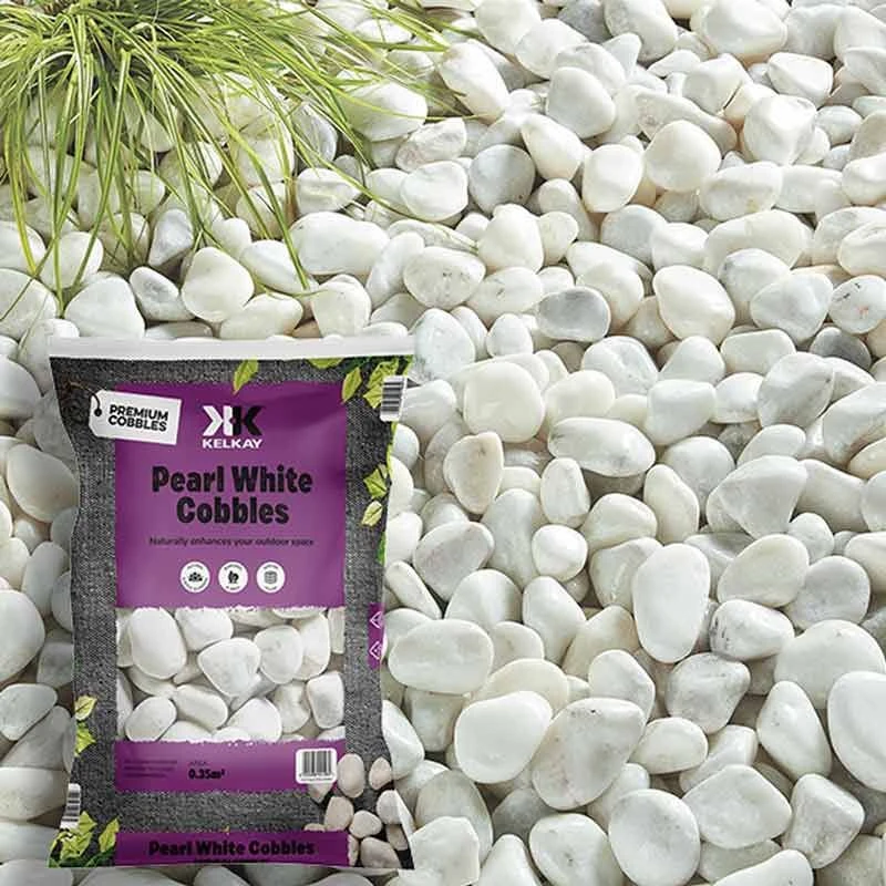 Kelkay Pearl White Garden Cobbles 50-70mm - Bulk Bag - 7020