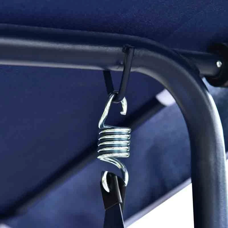 Outsunny 3-Seater Canopy Steel Swing Chair - Blue - 84A-054V01BU - Image 7