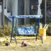 Outsunny 2-Seater Kids Canopy Garden Swing Chair - Blue- 312-026