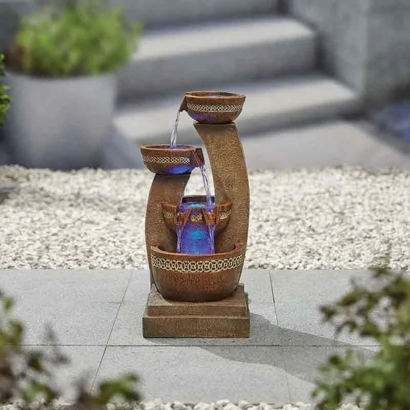 La Hacienda Azure Columns Inc LEDS Water Feature - 4657L