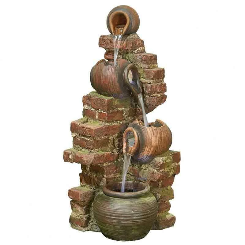 La Hacienda Flowing Jugs Inc LEDS Water Feature - 45134L - Image 2