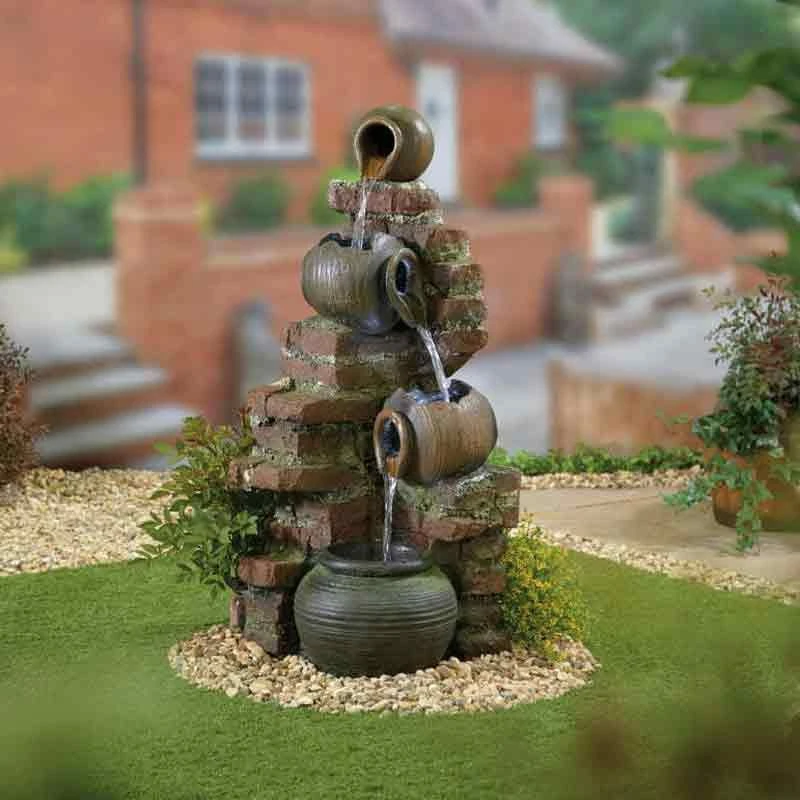 La Hacienda Flowing Jugs Inc LEDS Water Feature - 45134L