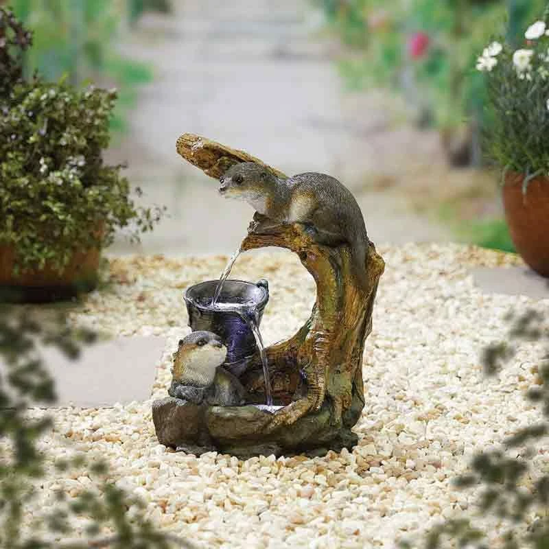 La Hacienda Otters Element Inc LEDs Water Feature - 45205L