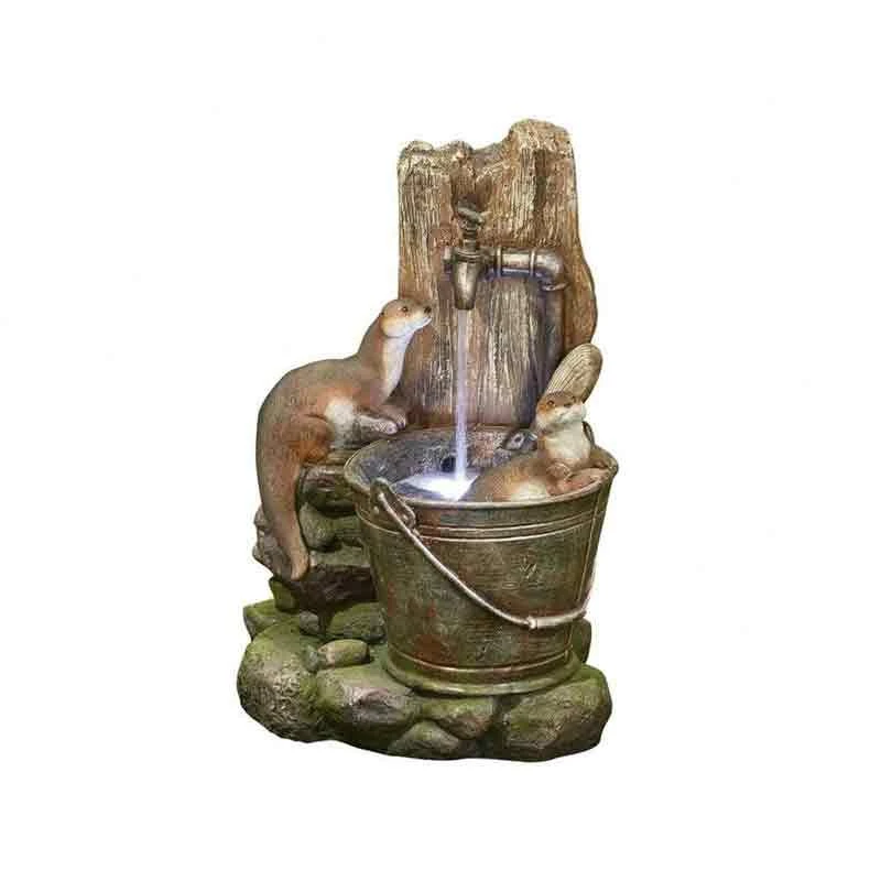 La Hacienda Playful Otters Inc LEDS Water Feature - 45103L - Image 2