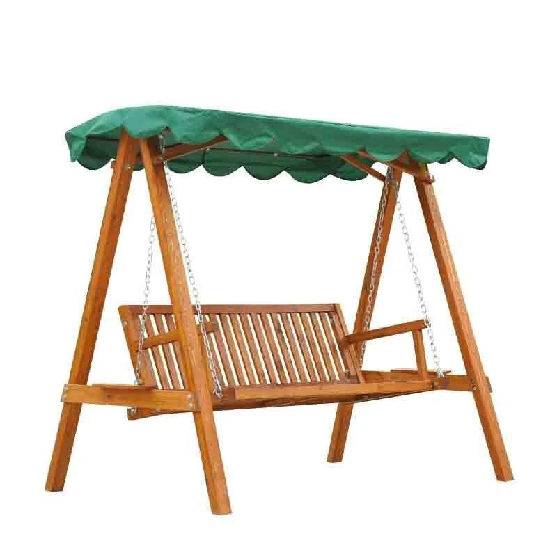 Outsunny 3-Seater Larch Wood Swing Chair -Green - 01-0302 - Image 6