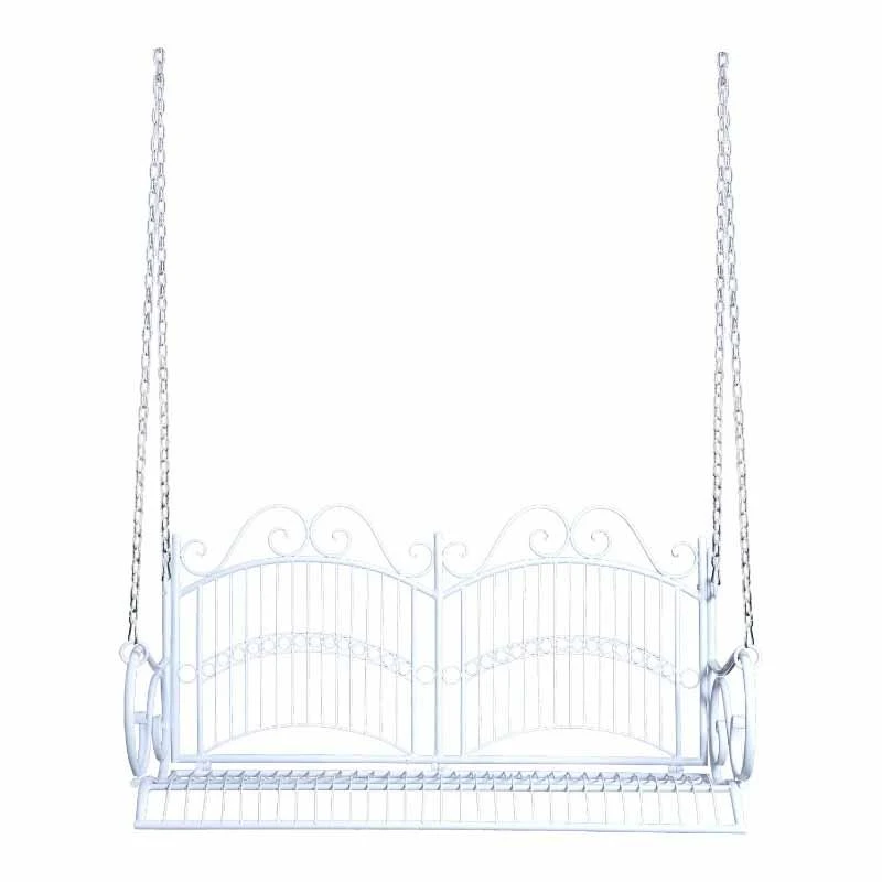 Outsunny 2-Seater Metal Porch Swing Chair- White - 84A-071 - Image 8