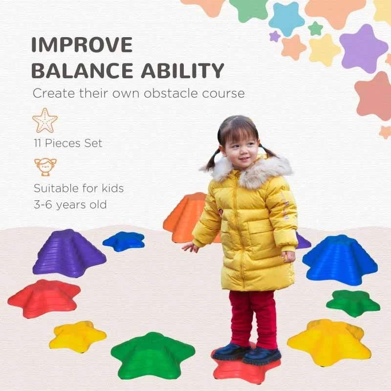 Outsunny 11 Piece Balance Stepping Stones For Kids - 340-013 - Image 8