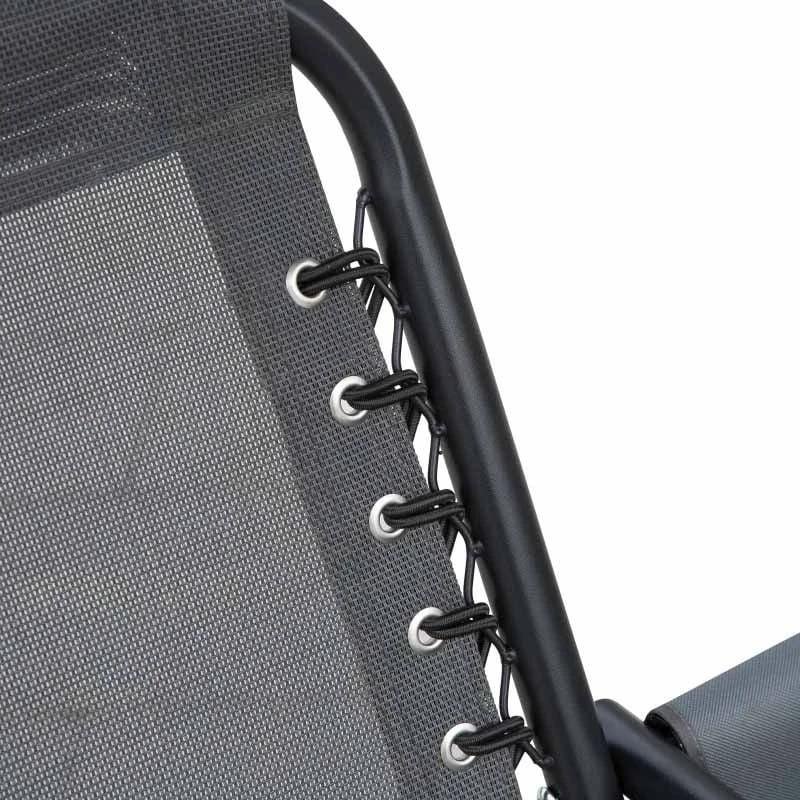 Outsunny 2-Seater Garden Swing Chair With Table - Grey - 84A-141GY - Image 7