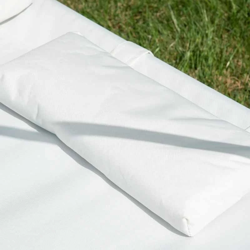 Outsunny Double Hammock Sun Lounger With Canopy - Cream White - 84B-174CW - Image 8