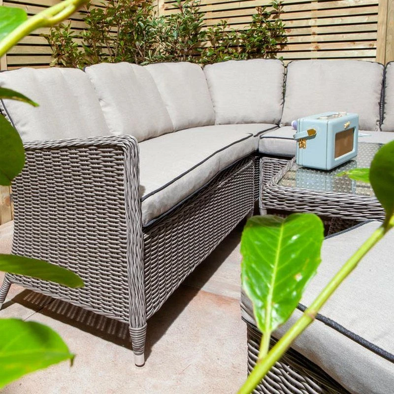 Rowlinson Prestbury 4 Piece Compact Corner Dining Set - Natural Stone - NSPRECODI - Image 6